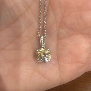 Touchstone Crystal Solitaire yellow stone necklace